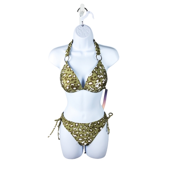 Olive Leopard Print Bikini - Picture 1 of 7